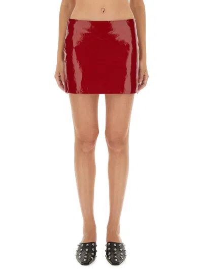 MOSCHINO JEANS SHINY ZIP-UP SKIRT
