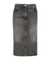 Moschino Jeans Side Slit Denim Skirt In Gray