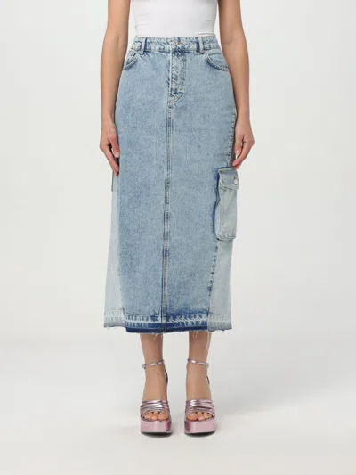 MOSCHINO JEANS SKIRT MOSCHINO JEANS WOMAN COLOR DENIM,G85060028