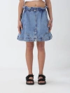 Moschino Jeans Mini Full Skirt In Denim