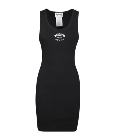 Moschino Jeans Sleeveless Crewneck Dress In Black