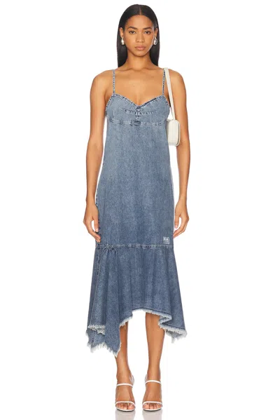 Moschino Jeans Sleeveless Denim Dress In Blue Denim