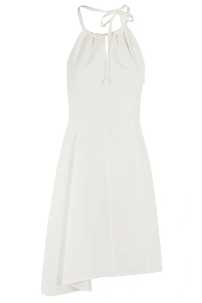 Moschino Sleeveless Lace-up Dress In White