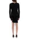 Moschino Ribbed Tie Kmini Dress In Black