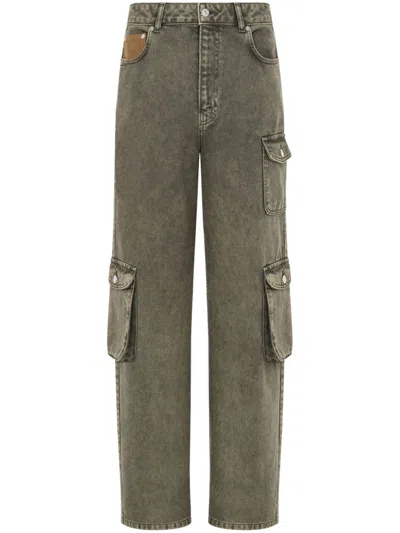 Moschino Jeans Straight-leg Cargo Jeans In Grey