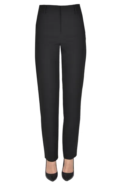 Moschino Jeans Stretch Cady Trousers In Black