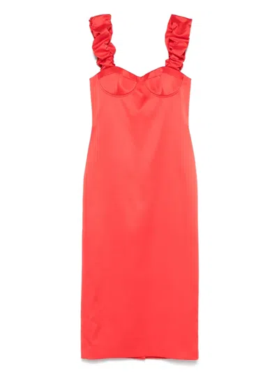 Moschino Jeans Stretch-design Midi Dress In Rot