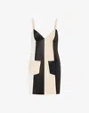 Moschino Jeans Panelled Leather Minidress In Ivory