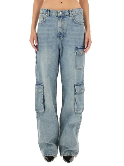 Moschino Jeans Stylish Cargo Pants For Women In Blue