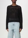 Moschino Logo Mesh Oversize Crew Neck Shirt In Black