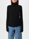 Moschino Jeans Woman Turtleneck Black Size Xl Acrylic, Virgin Wool In Black