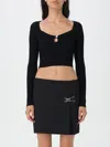 Moschino Ribbed Crop Top In Schwarz
