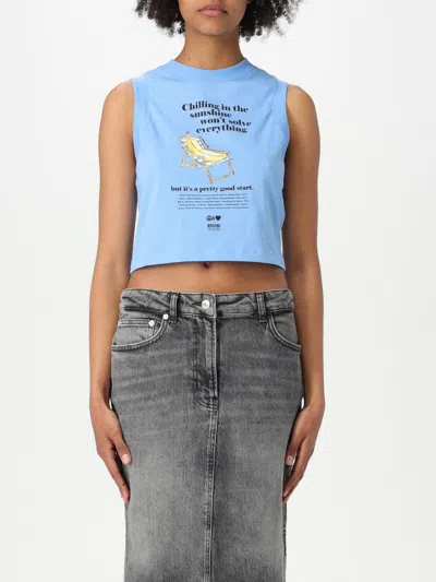 MOSCHINO T-SHIRT MOSCHINO JEANS WOMAN COLOR BLUE,G59206009