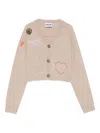 Moschino Embroidered-logo Cardigan In Multi