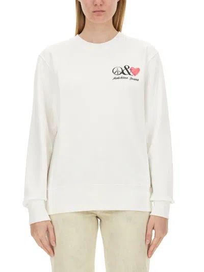 Moschino Jeans Sweatshirt With Logo In White