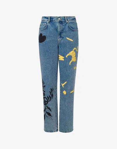 Moschino Jeans Mid-rise Straight-leg Jeans In Blue Denim