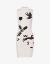 Moschino Jeans Embroidered Knitted Minidress In White
