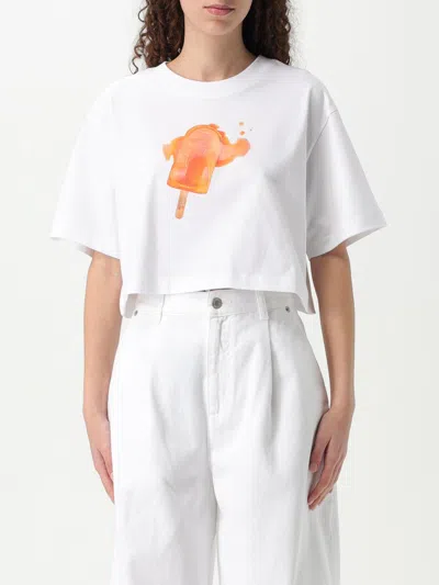 MOSCHINO T-SHIRT MOSCHINO JEANS WOMAN COLOR WHITE,423507001