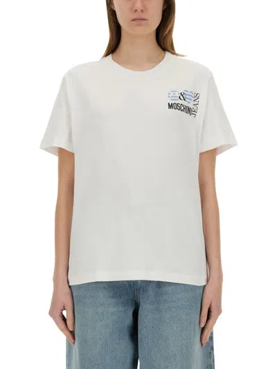 Moschino Jeans T-shirt With Print In White