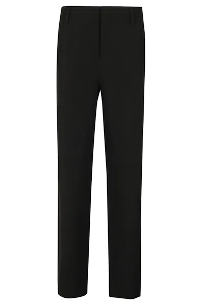 Moschino High-waist Plain Slim Trousers In Black
