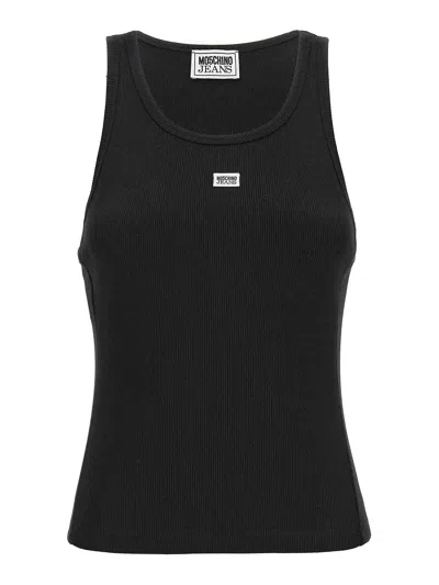Moschino Jeans Black Patch Tank Top
