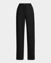 Moschino Technical Cotton Drawstring Palazzo Pants In Black