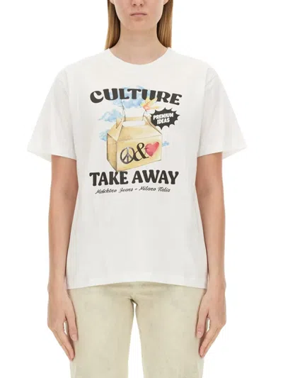 Moschino Jeans T-shirt With Print In White