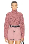 Moschino Jeans Roll-neck Cable-knit Jumper In Multi Violet