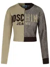 Moschino Jeans Two-tone Cashmere Blend Sweater In Brown