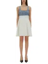 Moschino Jeans Two-tone Denim Dress In Multicolour