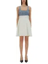Moschino Jeans Two-tone Denim Dress In Multicolour
