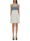 Moschino Jeans Two-tone Denim Dress In Multicolour