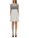 Moschino Jeans Two-tone Denim Dress In Multicolour