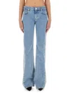 Moschino Jeans Two-tone Denim Jeans In Navy
