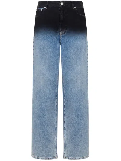 Moschino Jeans Two-tone Jeans In Blue Denim