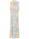 Moschino Maxikleid Mit Regenschirm-print In Blau