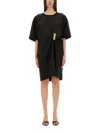 Moschino Jeans Peg-patch Midi Dress In Black