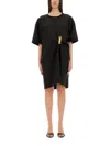 Moschino Jeans Peg-patch Midi Dress In Black