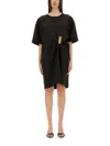 Moschino Jeans Peg-patch Midi Dress In Black