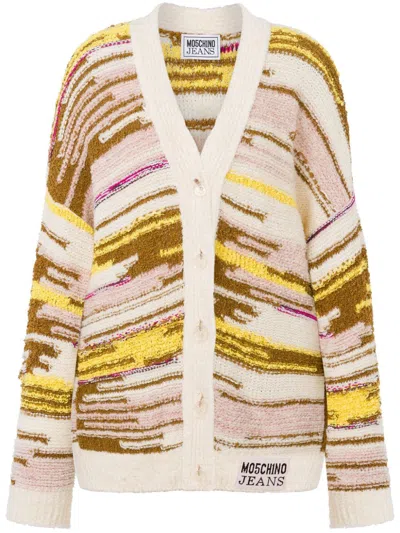 Moschino Jeans V-neck Cardigan In White