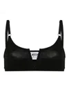 Moschino V-ring Fine-ribbed Bra In Black