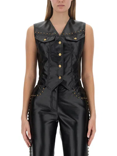 Moschino Jeans Vest With Buttons In Black