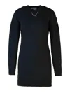 Moschino Wool Blend Dress With Cable Knit Detailing In Gris