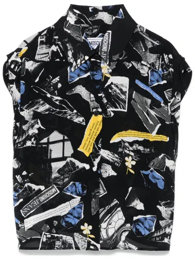 Moschino Jeans Viscose Top In Black