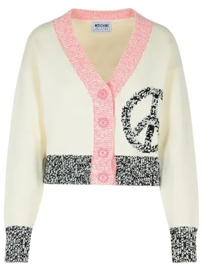 Moschino Women's Urban Cotton And Nylon Cardigan Multi In White
