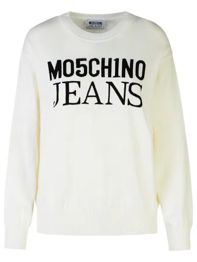 Moschino Jeans White Cotton Sweater