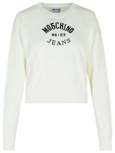 MOSCHINO MOSCHINO JEANS WHITE COTTON SWEATER