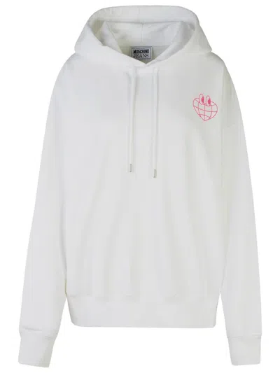 Moschino Jeans White Cotton Sweatshirt