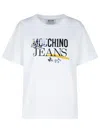 Moschino Jeans Logo Printed Crewneck T In White