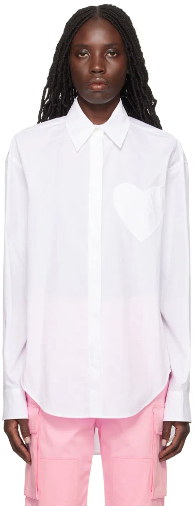Moschino White Pocket Blouse In A0001 White